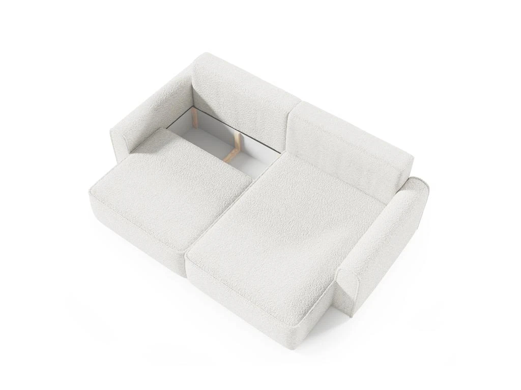 Canapé D'angle Réversible Convertible 3 Places Coffre Valentin Mini Bouclé Blanc 2 Canapé D'angle Réversible Convertible 3 Places Coffre Valentin Mini Bouclé Blanc – Image 2