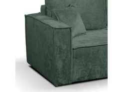 Canapé D'angle Réversible Convertible 3 Places Coffre Romain Velours Vert Sapin -Canapé Soldes Boutique canape 20941825