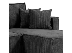 Canapé D'angle Réversible Convertible 3 Places Ezekiel Velours Côtelé Gris -Canapé Soldes Boutique canape 20941865