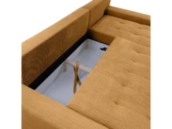 Canapé D'angle Convertible Droit 4 Places Coffre Jonas Velours Côtelé Jaune -Canapé Soldes Boutique canape 20941883