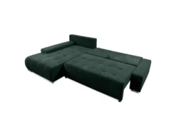 Canapé D'angle Convertible Gauche 4 Places Coffre Jonas Velours Côtelé Vert Sapin -Canapé Soldes Boutique canape 20941917