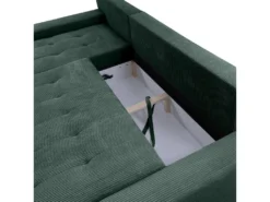 Canapé D'angle Convertible Gauche 4 Places Coffre Jonas Velours Côtelé Vert Sapin -Canapé Soldes Boutique canape 20941919