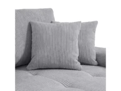 Canapé D'angle Convertible Droit 4 Places Coffre Jonas Velours Côtelé Gris Clair -Canapé Soldes Boutique canape 20941951