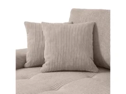 Canapé D'angle Convertible Gauche 4 Places Coffre Jonas Velours Côtelé Taupe -Canapé Soldes Boutique canape 20941961