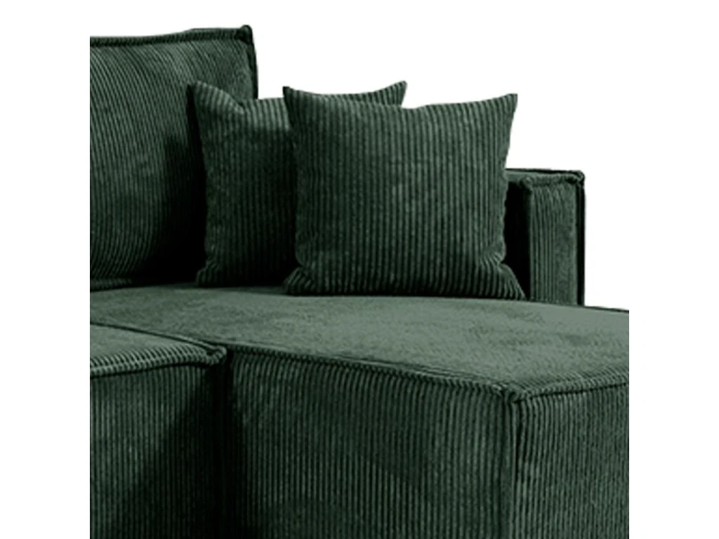 Canapé D'angle Réversible Convertible 3 Places Ezekiel Velours Côtelé Vert Sapin 5 Canapé D'angle Réversible Convertible 3 Places Ezekiel Velours Côtelé Vert Sapin – Image 5