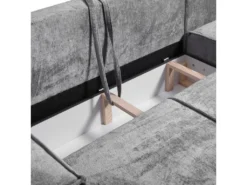 Canapé D'angle Réversible Convertible 3 Places Coffre Romain Velours Gris Clair -Canapé Soldes Boutique canape 20942043