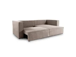 Canapé D'angle Réversible Convertible 3 Places Jimmy Velours Côtelé Taupe -Canapé Soldes Boutique canape 20942053