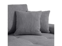 Canapé D'angle Convertible Droit 4 Places Coffre Jonas Velours Côtelé Gris -Canapé Soldes Boutique canape 20942103