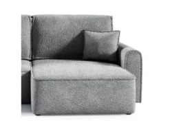 Canapé D'angle Réversible Convertible 3 Places Coffre Valentin Mini Bouclé Gris 7 Canapé D'angle Réversible Convertible 3 Places Coffre Valentin Mini Bouclé Gris -Canapé Soldes Boutique canape 20942129