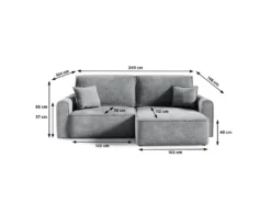 Canapé D'angle Réversible Convertible 3 Places Coffre Valentin Mini Bouclé Gris 8 Canapé D'angle Réversible Convertible 3 Places Coffre Valentin Mini Bouclé Gris -Canapé Soldes Boutique canape 20942131