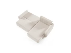 Canapé D'angle Réversible Convertible 4 Places Coffre Valentin Bouclé Beige -Canapé Soldes Boutique canape 20942139