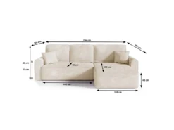 Canapé D'angle Réversible Convertible 4 Places Coffre Valentin Bouclé Beige -Canapé Soldes Boutique canape 20942141