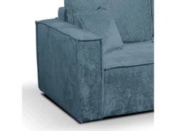 Canapé D'angle Réversible Convertible 3 Places Coffre Romain Velours Bleu -Canapé Soldes Boutique canape 20942149