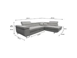 Canapé D'angle Convertible Droit 4 Places Coffre Martin Velours Côtelé Gris Clair 6 Canapé D'angle Convertible Droit 4 Places Coffre Martin Velours Côtelé Gris Clair -Canapé Soldes Boutique canape 20942187