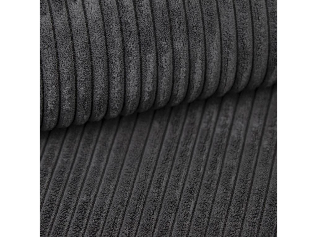 Canapé D'angle Convertible Droit 4 Places Coffre Martin Velours Côtelé Gris Foncé 4 Canapé D'angle Convertible Droit 4 Places Coffre Martin Velours Côtelé Gris Foncé – Image 4