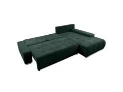 Canapé D'angle Convertible Droit 4 Places Coffre Jonas Velours Côtelé Vert Sapin -Canapé Soldes Boutique canape 20942239