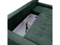 Canapé D'angle Convertible Droit 4 Places Coffre Jonas Velours Côtelé Vert Sapin -Canapé Soldes Boutique canape 20942241