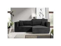 Canapé D'angle Réversible Convertible 3 Places Jimmy Velours Côtelé Noir 7 Canapé D'angle Réversible Convertible 3 Places Jimmy Velours Côtelé Noir -Canapé Soldes Boutique canape 20942267