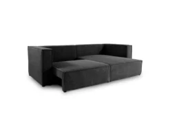 Canapé D'angle Réversible Convertible 3 Places Jimmy Velours Côtelé Noir 8 Canapé D'angle Réversible Convertible 3 Places Jimmy Velours Côtelé Noir -Canapé Soldes Boutique canape 20942269