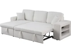 Canapé D'angle Bouclettes Convertible/reversible "Axel" - 3 Places - Blanc -Canapé Soldes Boutique canape 20959073