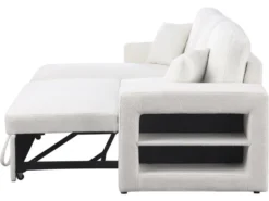 Canapé D'angle Bouclettes Convertible/reversible "Axel" - 3 Places - Blanc -Canapé Soldes Boutique canape 20959079