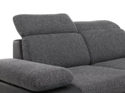 Canapé D'angle Convertible Avec Rangement En Tissu Et Simili RABELAIS - Bicolore Anthracite Et Noir -Canapé Soldes Boutique canape 211255