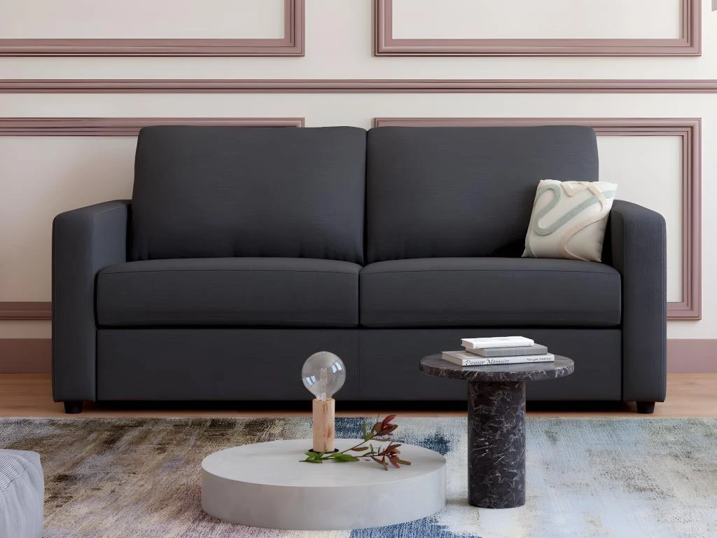 Canapé 3 Places Convertible Express En Tissu Gris Anthracite - Couchage 140 Cm - Matelas 14 Cm DONETO 8 Canapé 3 Places Convertible Express En Tissu Gris Anthracite - Couchage 140 Cm - Matelas 14 Cm DONETO – Image 8