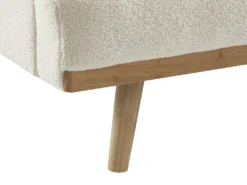 Canapé 3 Places Convertible Clic-clac En Tissu Bouclette Blanc ESME -Canapé Soldes Boutique canape 21214373