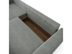 Canapé Angle Gauche Convertible Coffre Velours Gris 300x174cm 12 Canapé Angle Gauche Convertible Coffre Velours Gris 300x174cm -Canapé Soldes Boutique canape 21219753