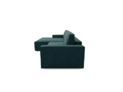 Canapé Angle Gauche Convertible Coffre Velours Bleu 300x174cm -Canapé Soldes Boutique canape 21220017