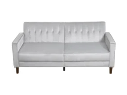 LIVERPOOL - Canapé Convertible En Velours Gris Clair