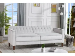 LIVERPOOL - Canapé Convertible En Velours Gris Clair -Canapé Soldes Boutique canape 21270171