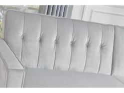 LIVERPOOL - Canapé Convertible En Velours Gris Clair -Canapé Soldes Boutique canape 21270177