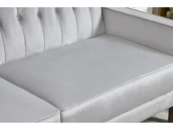 LIVERPOOL - Canapé Convertible En Velours Gris Clair -Canapé Soldes Boutique canape 21270181