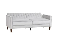 LIVERPOOL - Canapé Convertible En Velours Gris Clair -Canapé Soldes Boutique canape 21270185