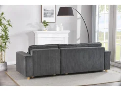 COSY - Canapé Convertible D'angle En Velours Côtelé Gris -Canapé Soldes Boutique canape 21270195