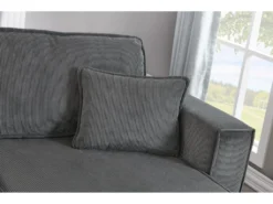 COSY - Canapé Convertible D'angle En Velours Côtelé Gris -Canapé Soldes Boutique canape 21270203