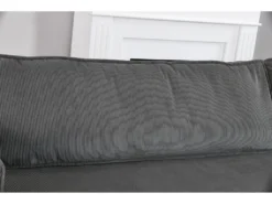 COSY - Canapé Convertible D'angle En Velours Côtelé Gris -Canapé Soldes Boutique canape 21270205