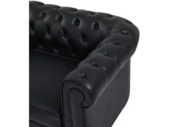 Canapé D'angle Droit Chesterfield En Cuir Noir TOLEDO -Canapé Soldes Boutique canape 21270851