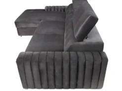 Canapé D'angle Gauche Convertible En Tissu Gris Anthracite LARICA De PASCAL MORABITO -Canapé Soldes Boutique canape 21300809