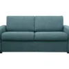 Canapé 4 Places Convertible Express En Tissu Bleu - Matelas 14 Cm - Couchage 160cm - BEVIS