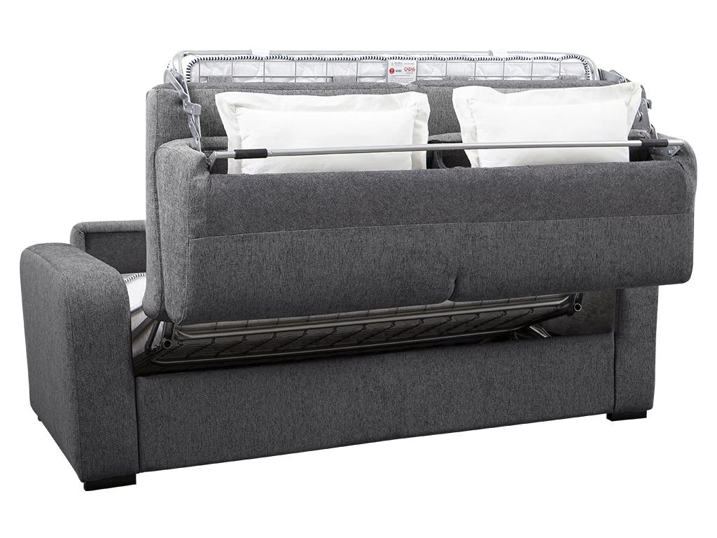 Canapé 4 Places Convertible Express En Tissu Gris Anthracite - Matelas 14 Cm - Couchage 160cm - BEVIS 5 Canapé 4 Places Convertible Express En Tissu Gris Anthracite - Matelas 14 Cm - Couchage 160cm - BEVIS – Image 5