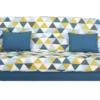 Canapé Convertible Clic-clac En Tissu SALOON Avec Coffre De Rangement - Bleu Imprimé GRAPHIC