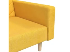 Canapé-lit à 2 Places Avec Deux Oreillers Jaune Tissu -Canapé Soldes Boutique canape 21991825