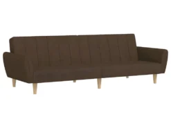 Canapé-lit à 2 Places Avec Repose-pied Marron Tissu -Canapé Soldes Boutique canape 21991875