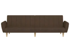 Canapé-lit à 2 Places Avec Repose-pied Marron Tissu -Canapé Soldes Boutique canape 21991877