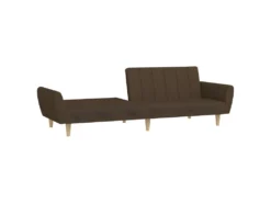 Canapé-lit à 2 Places Avec Repose-pied Marron Tissu -Canapé Soldes Boutique canape 21991881