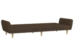 Canapé-lit à 2 Places Avec Repose-pied Marron Tissu -Canapé Soldes Boutique canape 21991883