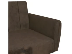 Canapé-lit à 2 Places Avec Repose-pied Marron Tissu -Canapé Soldes Boutique canape 21991887