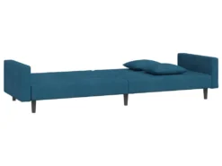 Canapé-lit à 2 Places Avec Deux Oreillers Bleu Velours -Canapé Soldes Boutique canape 21992101